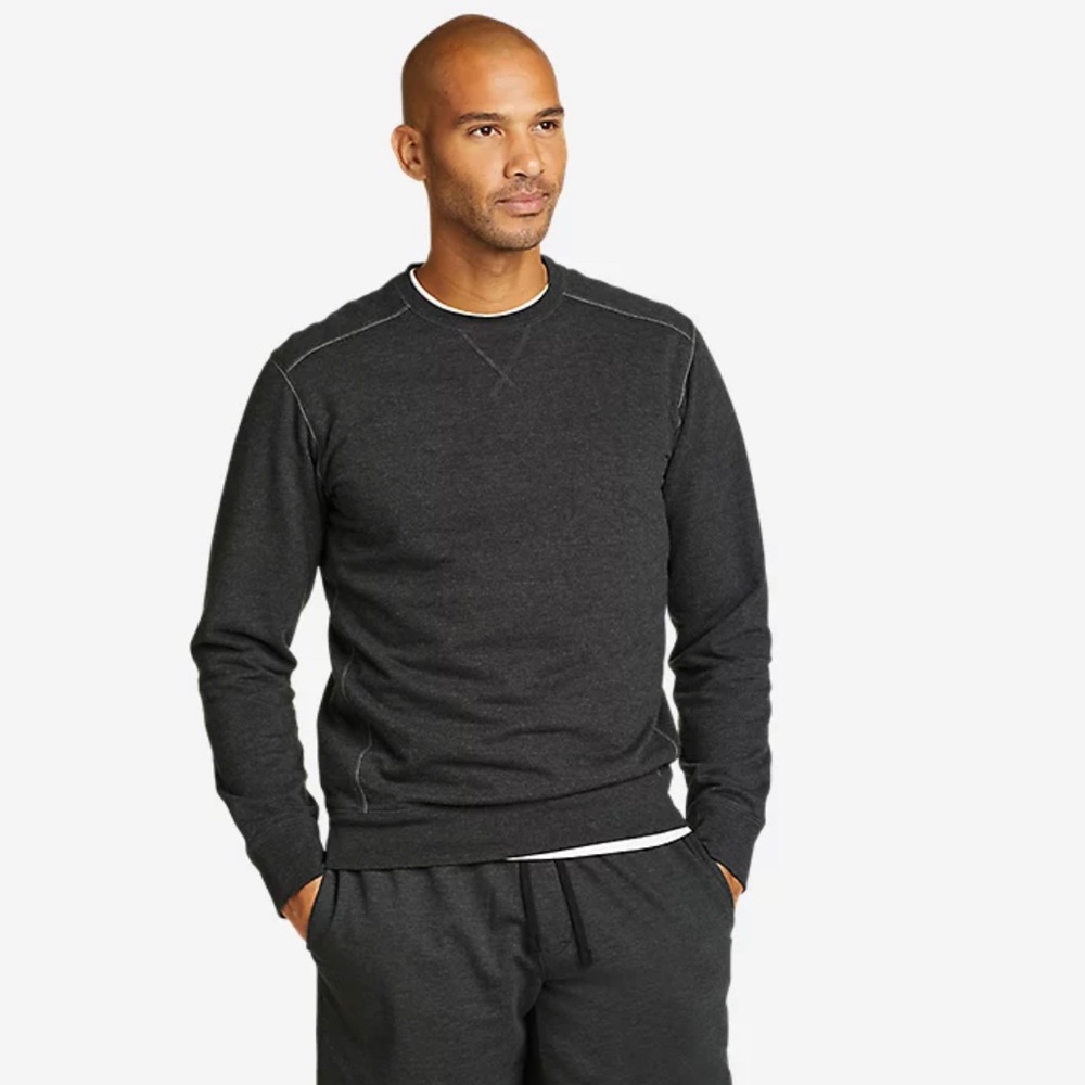 Eddie Bauer  Camp Fleece Crew Sweatshirt-Charcoal Heather